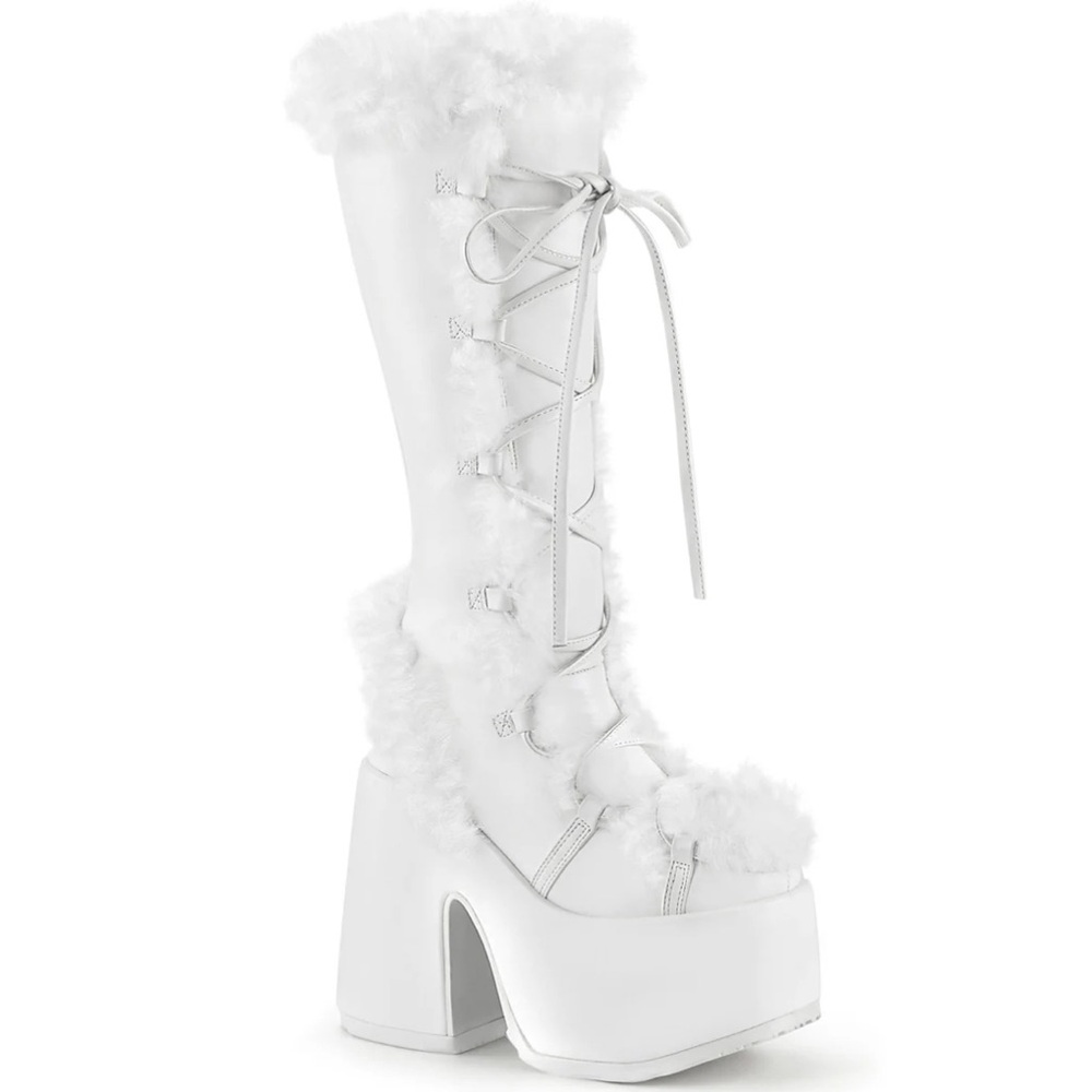 Demonia Pure Vigilance Platform Boots White